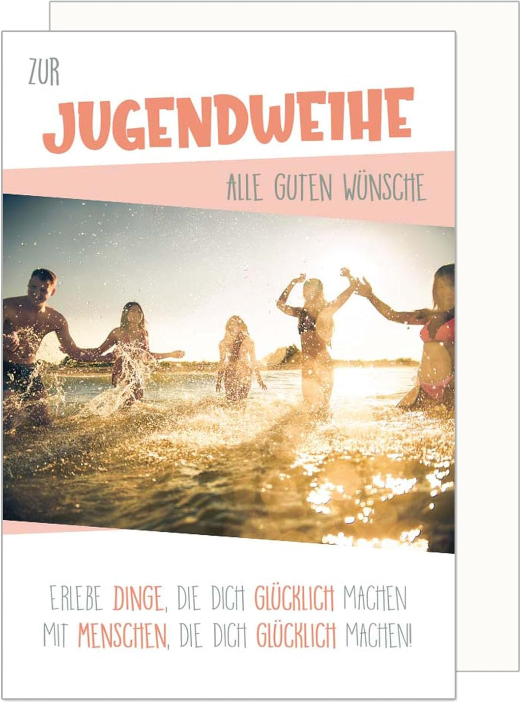 Edition Seidel Premium Glückwunschkarte zur Jugendweihe mit Umschlag. Jugendweihekarte Karte mit Spruch Grusskarte Meer Glück Junge Mädchen (JW135 SW024)