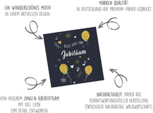Laden Sie das Bild in den Galerie-Viewer, Edition Seidel Premium quadratische Glückwunschkarte zum Jubiläum mit Umschlag. Jubiläumskarte Ehrentag Grußkarte Billet Mann Frau Feier Firma (JQ101 SW025)
