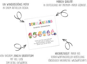 Edition Seidel Premium quadratische Glückwunschkarte zur Einschulung mit Umschlag. Einschulungskarte mit Spruch zum Schulanfang Karte Grußkarte für Schulkind Mädchen Junge 1. Klasse (ESQ106 SW025)
