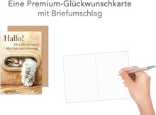 Laden Sie das Bild in den Galerie-Viewer, Edition Seidel Premium Glückwunschkarte zum Geburtstag mit Umschlag. Grußkarte Karte Geburtstagskarte Spruch für Mann Frau Freund Freundin Kind Mädchen Junge Katze süß (G3950 SW026)
