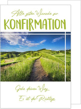 Laden Sie das Bild in den Galerie-Viewer, Edition Seidel Premium Glückwunschkarte zur Konfirmation mit Umschlag. Konfirmationskarte mit Spruch Karte Grusskarte Weg Natur Landschaft Junge Mädchen (KF286 SW023)
