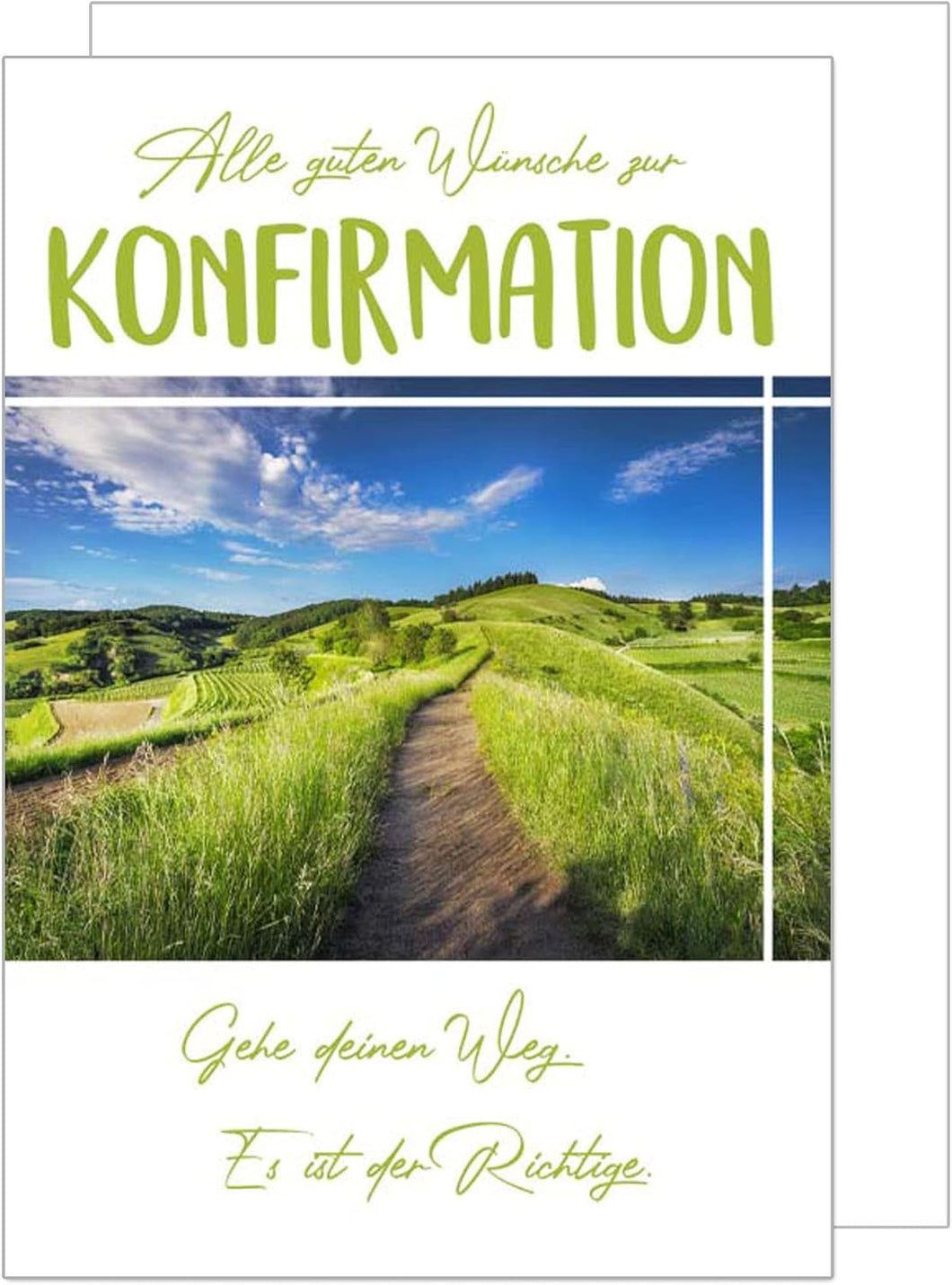 Edition Seidel Premium Glückwunschkarte zur Konfirmation mit Umschlag. Konfirmationskarte mit Spruch Karte Grusskarte Weg Natur Landschaft Junge Mädchen (KF286 SW023)