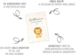 Edition Seidel Premium Glückwunschkarte zur Geburt mit Umschlag. Karte Grußkarte Babykarte Willkommen kleines Wunder Mädchen Junge Baby Kind (E307 SW025)