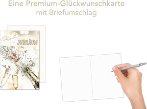 Edition Seidel Premium Glückwunschkarte zum Jubiläum mit Umschlag. Jubiläumskarte Ehrentag Grusskarte Billet Mann Frau Feier Firma Ehe (J126 SW023)