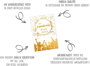 Edition Seidel exklusive Premium Karte zur Jugendweihe mit Umschlag. Glückwunschkarte Grusskarte Jugendweihe einzelne eine Karte Junge Mädchen Karte (JW121 SW022)