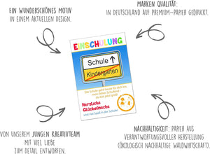 Edition Seidel Premium Glückwunschkarte zur Einschulung mit Umschlag. Einschulungskarte Karte Grusskarte Einschulung Kind Mädchen Junge Sprüche (ES115 SW022)