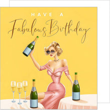 Laden Sie das Bild in den Galerie-Viewer, Edition Seidel Premium quadratische Geburtstagskarte mit Umschlag. Glückwunschkarte Have a fabulous Birthday Billet Karte für Frau Freundin Sekt Sektgläser anstoßen (GQ290 SW024)
