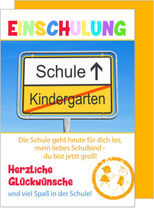Edition Seidel Premium Glückwunschkarte zur Einschulung mit Umschlag. Einschulungskarte Karte Grusskarte Einschulung Kind Mädchen Junge Sprüche (ES115 SW022)