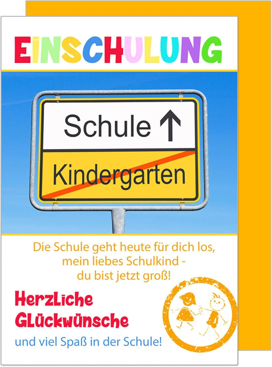 Edition Seidel Premium Glückwunschkarte zur Einschulung mit Umschlag. Einschulungskarte Karte Grusskarte Einschulung Kind Mädchen Junge Sprüche (ES115 SW022)