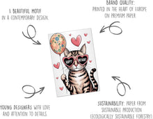 Laden Sie das Bild in den Galerie-Viewer, Edition Seidel Premium Geburtstagskarte mit Umschlag. Glückwunschkarte Grußkarte Karte Geburtstag Happy Birthday Mann Frau Freund Freundin Katze Luftballon (G3795 SW025)
