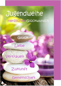 Edition Seidel exklusive Premium Karte zur Jugendweihe mit Umschlag. Glückwunschkarte Grusskarte Jugendweihe einzelne eine Karte Junge Mädchen Karte (JW116 SW022)