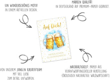 Laden Sie das Bild in den Galerie-Viewer, Edition Seidel Premium Glückwunschkarte zum Geburtstag mit Umschlag. Grußkarte Karte Geburtstagskarte für Mann Freund Vater Kollegen Spruch Auf Dich Bier Prost Anstoßen (G3875 SW026)
