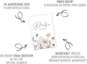 Edition Seidel Premium Glückwunschkarte mit Umschlag. Dankeskarte Grußkarte Danke Danksagung Dankeschön Mann Frau Freund Freundin Blumen (D152 SW025)