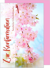 Laden Sie das Bild in den Galerie-Viewer, Edition Seidel Premium Glückwunschkarte zur Konfirmation mit Umschlag. Konfirmationskarte Karte Grusskarte rosa Blüten Junge Mädchen Karte (KF274a SW022)
