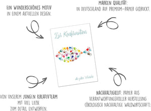 Edition Seidel Premium Glückwunschkarte zur Konfirmation mit Umschlag. Konfirmationskarte Karte Grusskarte bunte Hände Fisch Junge Mädchen (KF271 SW022)