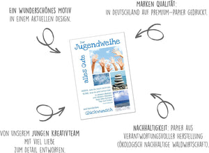 Edition Seidel exklusive Premium Karte zur Jugendweihe mit Umschlag. Glückwunschkarte Grusskarte Jugendweihe einzelne eine Karte Junge Mädchen Karte (JW117 SW022)