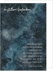 Edition Seidel Premium Trauerkarte mit Umschlag. Beileidskarte Trauer Karte mit Spruch Sternenhimmel Universum Abschied Teilnahme Mitgefühl (T1077 SW023)