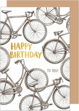 Laden Sie das Bild in den Galerie-Viewer, Edition Seidel Premium Glückwunschkarte zum Geburtstag mit Umschlag. Geburtstagskarte Grußkarte Karte Klappkarte Spruch Englisch Happy Birthday Mann Frau Freunde Fahrrad Auf Tour (G4462 SW026)
