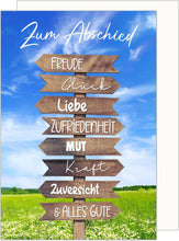 Laden Sie das Bild in den Galerie-Viewer, Edition Seidel Premium Glückwunschkarte zum Abschied mit Umschlag. Abschiedskarte Billet Grusskarte Karte Mann Frau Ruhestand Jobwechsel Kollege Kollegin Freunde (AS126 SW024)
