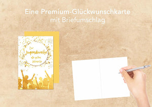 Edition Seidel exklusive Premium Karte zur Jugendweihe mit Umschlag. Glückwunschkarte Grusskarte Jugendweihe einzelne eine Karte Junge Mädchen Karte (JW121 SW022)