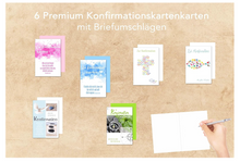 Laden Sie das Bild in den Galerie-Viewer, Edition Seidel Set 6 Premium Konfirmationskarten mit Umschlag (20005)
