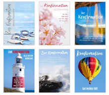 Laden Sie das Bild in den Galerie-Viewer, Edition Seidel Set 6 Premium Konfirmationskarten mit Umschlägen (21270)
