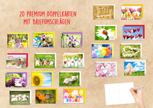 Laden Sie das Bild in den Galerie-Viewer, Set 20 exklusive Premium Geburtstagskarten mit Umschlag (20838)
