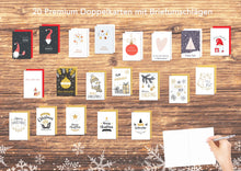 Laden Sie das Bild in den Galerie-Viewer, Edition Seidel Set 20 exklusive Premium Weihnachtskarten mit Umschlag (21109)
