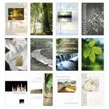 Laden Sie das Bild in den Galerie-Viewer, Set 12 einfühlsame Trauerkarten/Beileidskarten mit Umschlag (20036)
