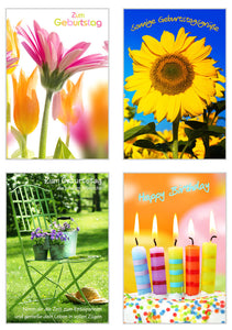 Set 12 Geburtstagskarten Glückwunschkarten zum Geburtstag mit Umschlag (20046)