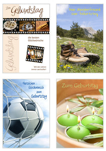 Set 20 Geburtstagskarten mit Umschlag (20047)