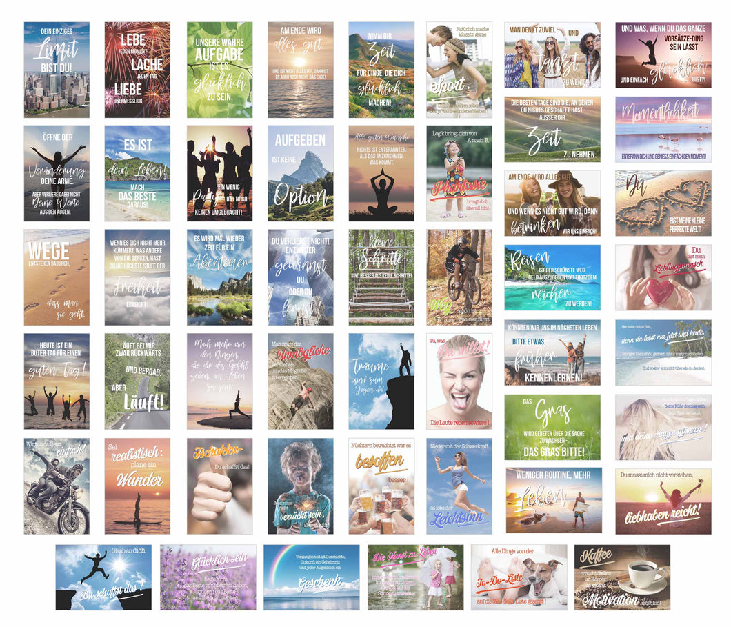 Set 50 Postkarten Leben & Momente mit Sprüchen (20121)