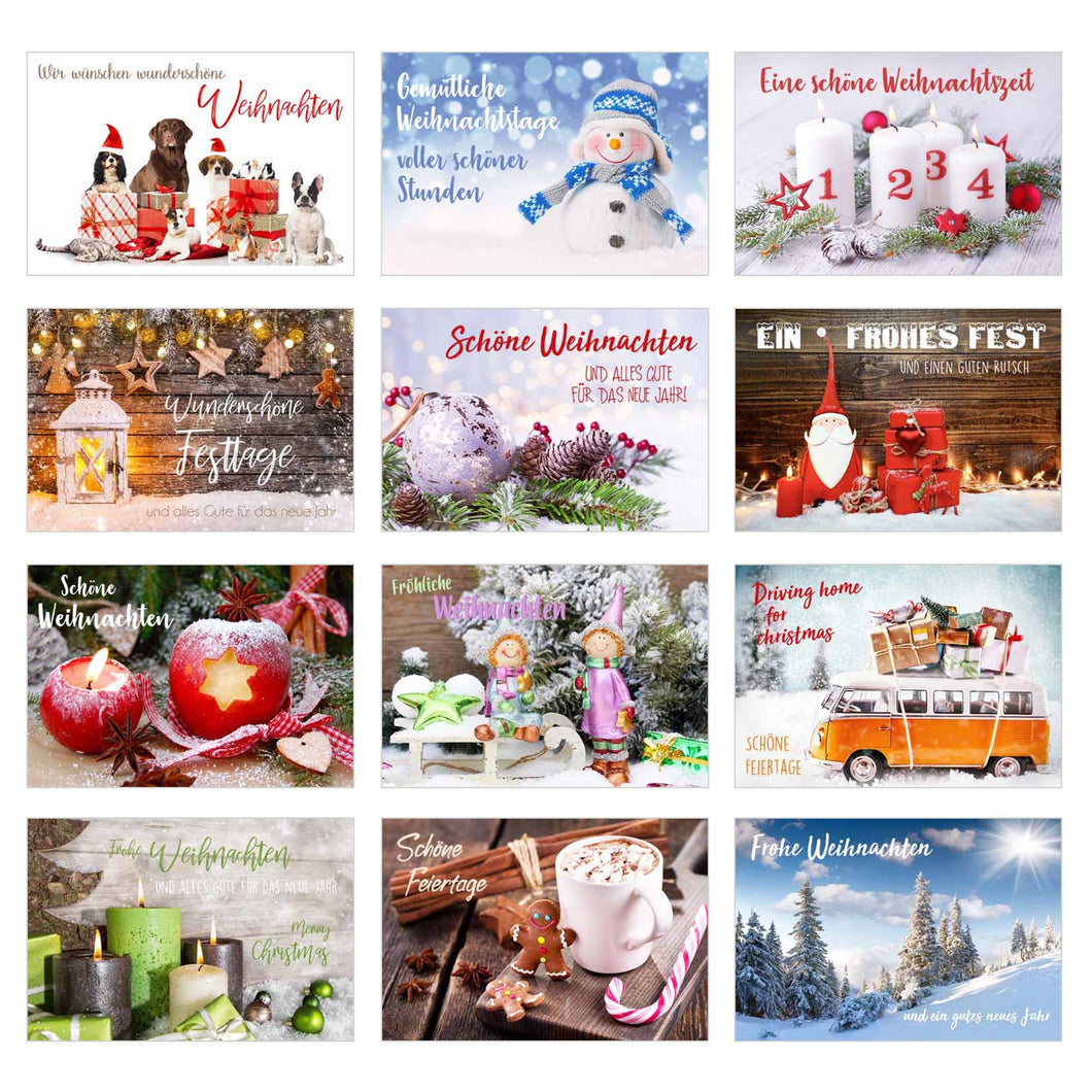 Edition Seidel Set 12 exklusive Premium Weihnachtskarten mit Umschlag (20384)