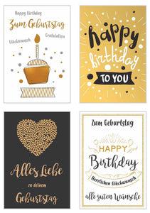 Set 12 exklusive Premium Geburtstagskarten mit Umschlag (20149)