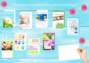 Set 9 Premium Karten zur Jugendweihe mit Umschlag (20198)