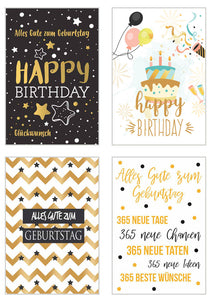 Set 20 exklusive Premium Geburtstagskarten mit Briefumschlag (20322)