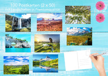 Laden Sie das Bild in den Galerie-Viewer, Set 100 Premium Postkarten Landschaften (20351)
