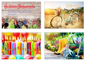 Set 20 exklusive Premium Geburtstagskarten mit Briefumschlag (20359)