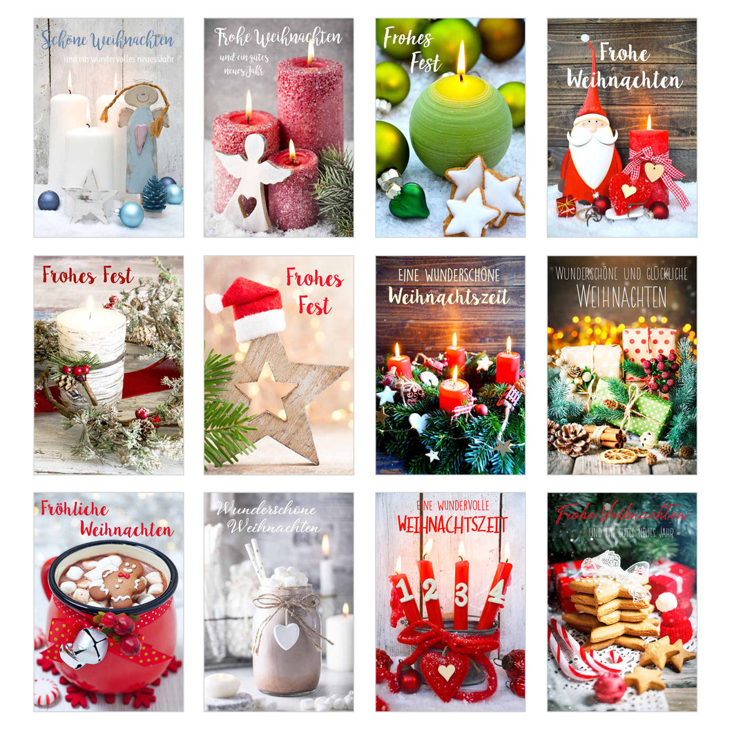 Edition Seidel Set 12 exklusive Premium Weihnachtskarten mit Umschlag (20391)