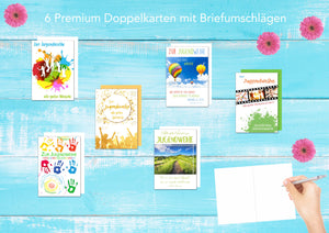 Set 6 Premium Karten zur Jugendweihe mit Umschlag (20523)