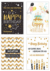 Set 20 exklusive Premium Geburtstagskarten mit Briefumschlag (20532)