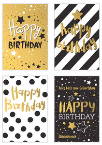 Set 12 exklusive Geburtstagskarten mit Umschlag (20537)