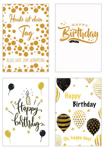 Set 12 exklusive Geburtstagskarten mit Umschlag (20537)