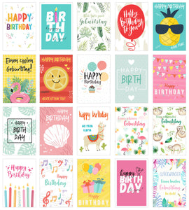 Set 20 exklusive Premium Geburtstagskarten mit Briefumschlag (20846)