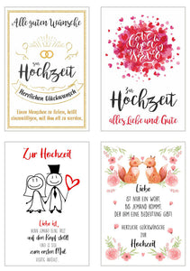 Set 6 hochwertige Designer Premium Hochzeitskarten mit Umschlag (20312)