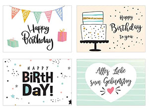 Edition Seidel Set 20 Geburtstagskarten Postkarten Glückwunschkarte Grusskarte Geburtstag Geburtstagskarte Mann Frau Karten Happy Birthday Billet Sprüche (SW02)