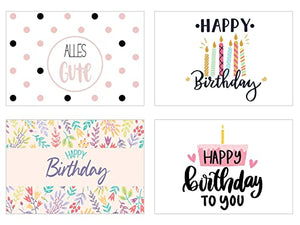 Edition Seidel Set 20 Geburtstagskarten Postkarten Glückwunschkarte Grusskarte Geburtstag Geburtstagskarte Mann Frau Karten Happy Birthday Billet Sprüche (SW02)