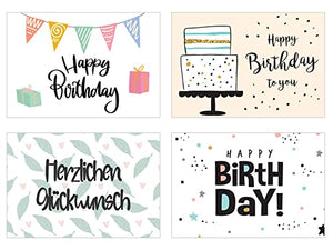 Edition Seidel Set 40 Geburtstagskarten Postkarten Glückwunschkarte Grusskarte Geburtstag Geburtstagskarte Mann Frau Karten Happy Birthday Billet (SW02)