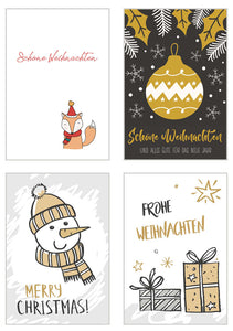 Edition Seidel Set 20 exklusive Premium Weihnachtskarten mit Umschlag (21109)