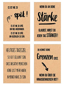 Edition Seidel Set 36 Postkarten auf Kraftpapier gedruckt Leben & Momente mit Sprüchen - Karten mit Spruch - Liebe, Freundschaft, Motivation, Geburtstagskarten (SW02)